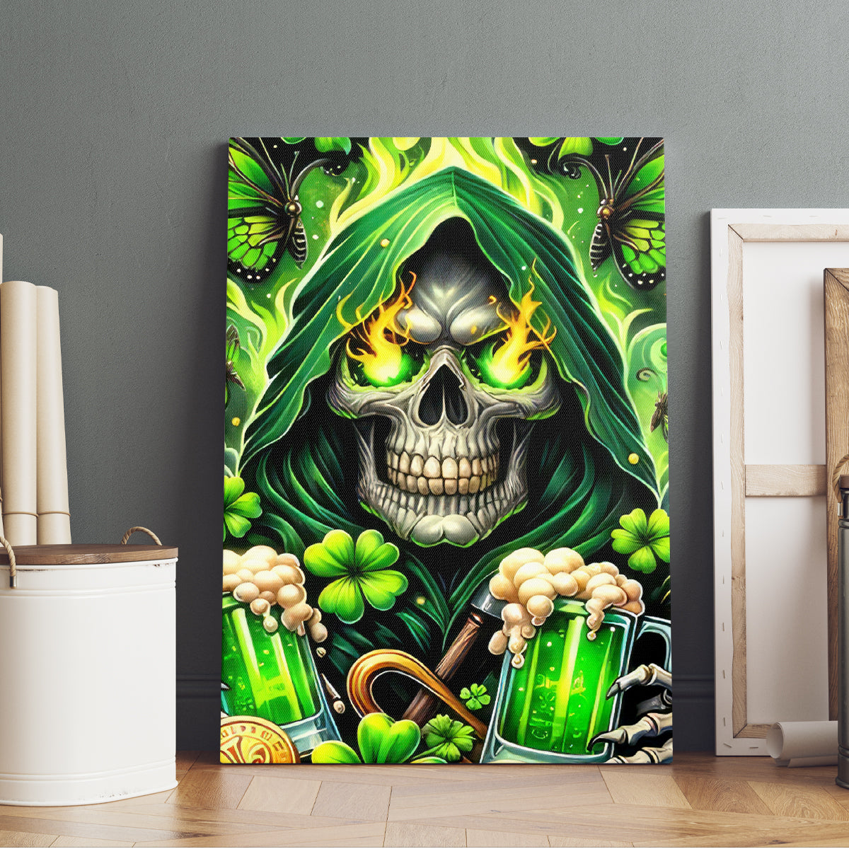 Irish Skull Canvas Wall Art The Devil Whispered To Me I'm Coming For You - Wonder Print Shop