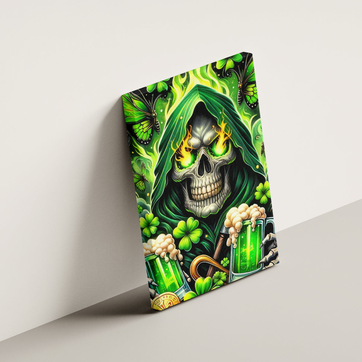 Irish Skull Canvas Wall Art The Devil Whispered To Me I'm Coming For You - Wonder Print Shop