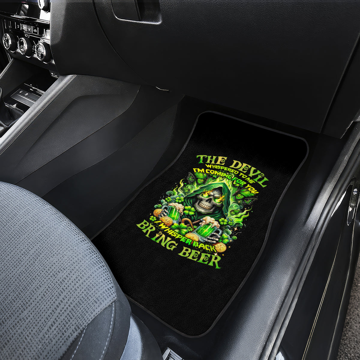 Irish Skull Car Mats The Devil Whispered To Me I'm Coming For You - Wonder Print Shop