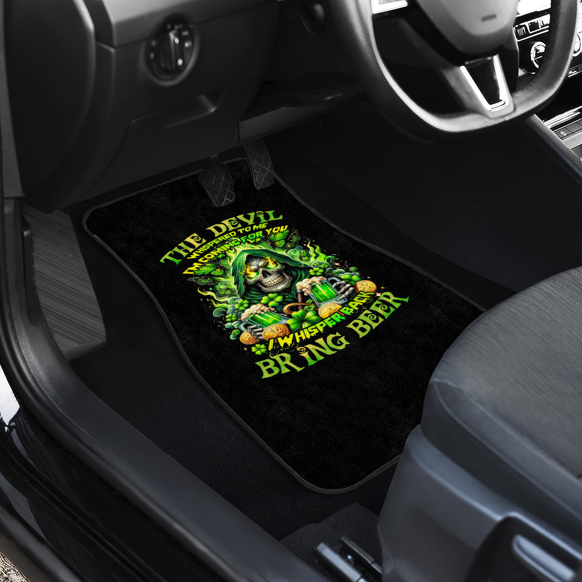 Irish Skull Car Mats The Devil Whispered To Me I'm Coming For You - Wonder Print Shop