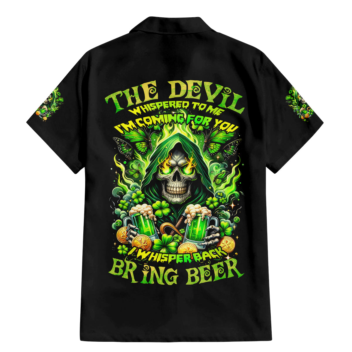 Irish Skull Family Matching Mermaid Dress and Hawaiian Shirt The Devil Whispered To Me I'm Coming For You - Wonder Print Shop