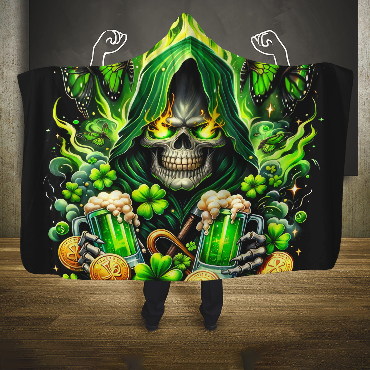 Irish Skull Hooded Blanket The Devil Whispered To Me I'm Coming For You