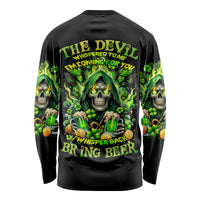 Irish Skull Long Sleeve Shirt The Devil Whispered To Me I'm Coming For You - Wonder Print Shop
