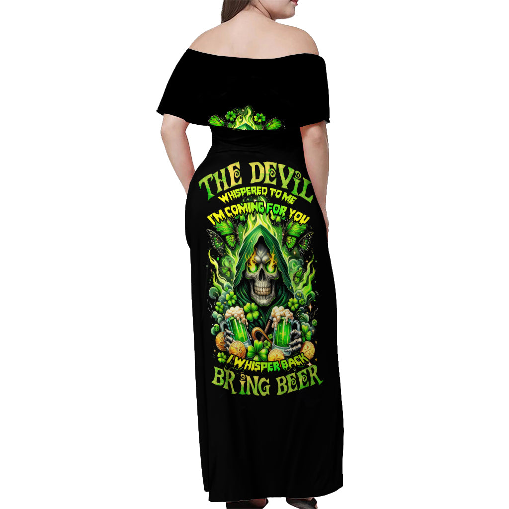 Irish Skull Off Shoulder Maxi Dress The Devil Whispered To Me I'm Coming For You - Wonder Print Shop