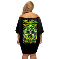 Irish Skull Off Shoulder Short Dress The Devil Whispered To Me I'm Coming For You - Wonder Print Shop