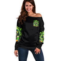 Irish Skull Off Shoulder Sweater The Devil Whispered To Me I'm Coming For You - Wonder Print Shop