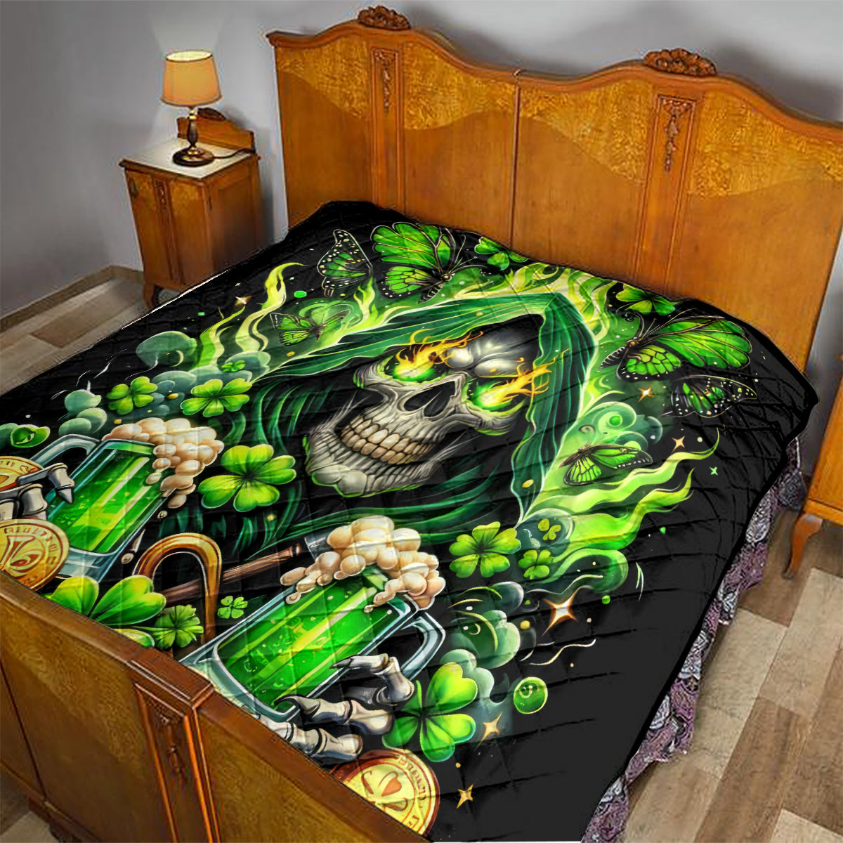 Irish Skull Quilt The Devil Whispered To Me I'm Coming For You - Wonder Print Shop