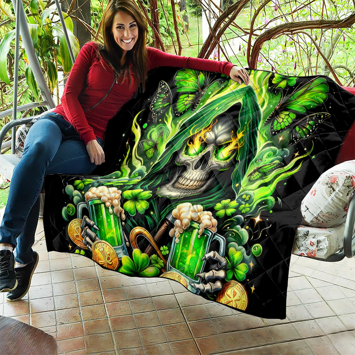 Irish Skull Quilt The Devil Whispered To Me I'm Coming For You - Wonder Print Shop