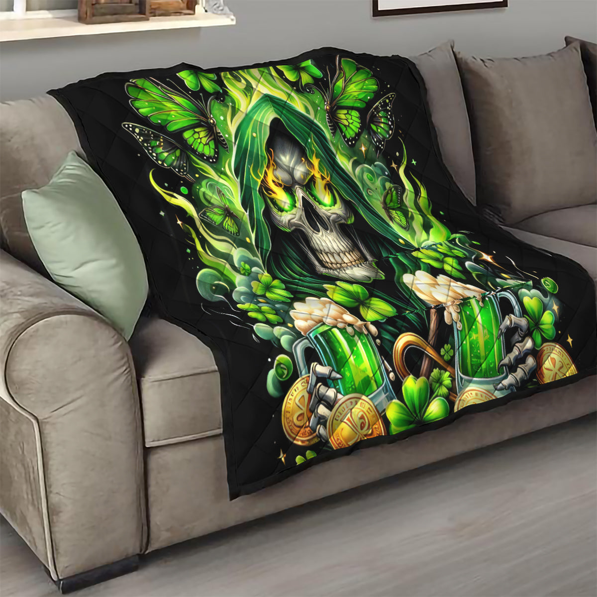 Irish Skull Quilt The Devil Whispered To Me I'm Coming For You - Wonder Print Shop