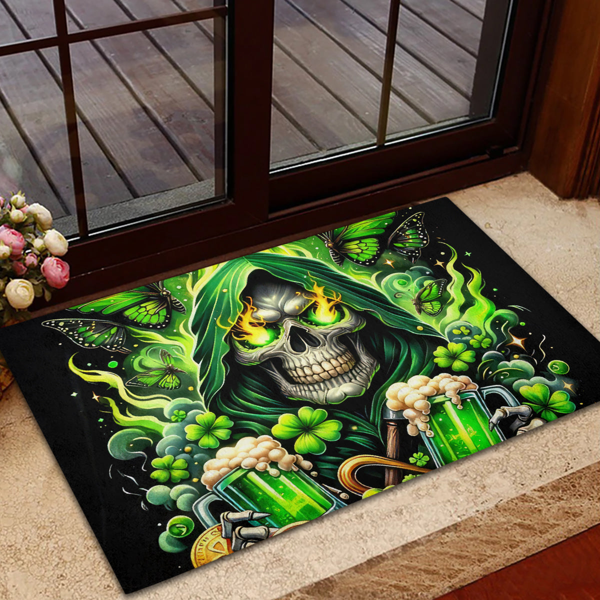 Irish Skull Rubber Doormat The Devil Whispered To Me I'm Coming For You - Wonder Print Shop