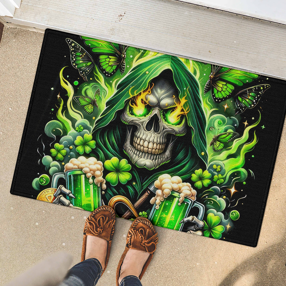 Irish Skull Rubber Doormat The Devil Whispered To Me I'm Coming For You - Wonder Print Shop