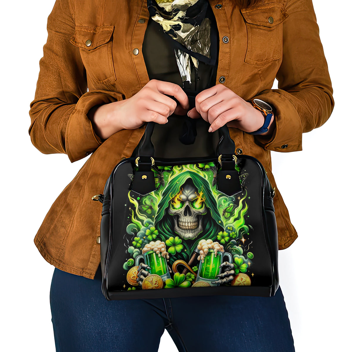 Irish Skull Shoulder Handbag The Devil Whispered To Me I'm Coming For You