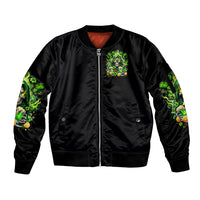 Irish Skull Sleeve Zip Bomber Jacket The Devil Whispered To Me I'm Coming For You - Wonder Print Shop