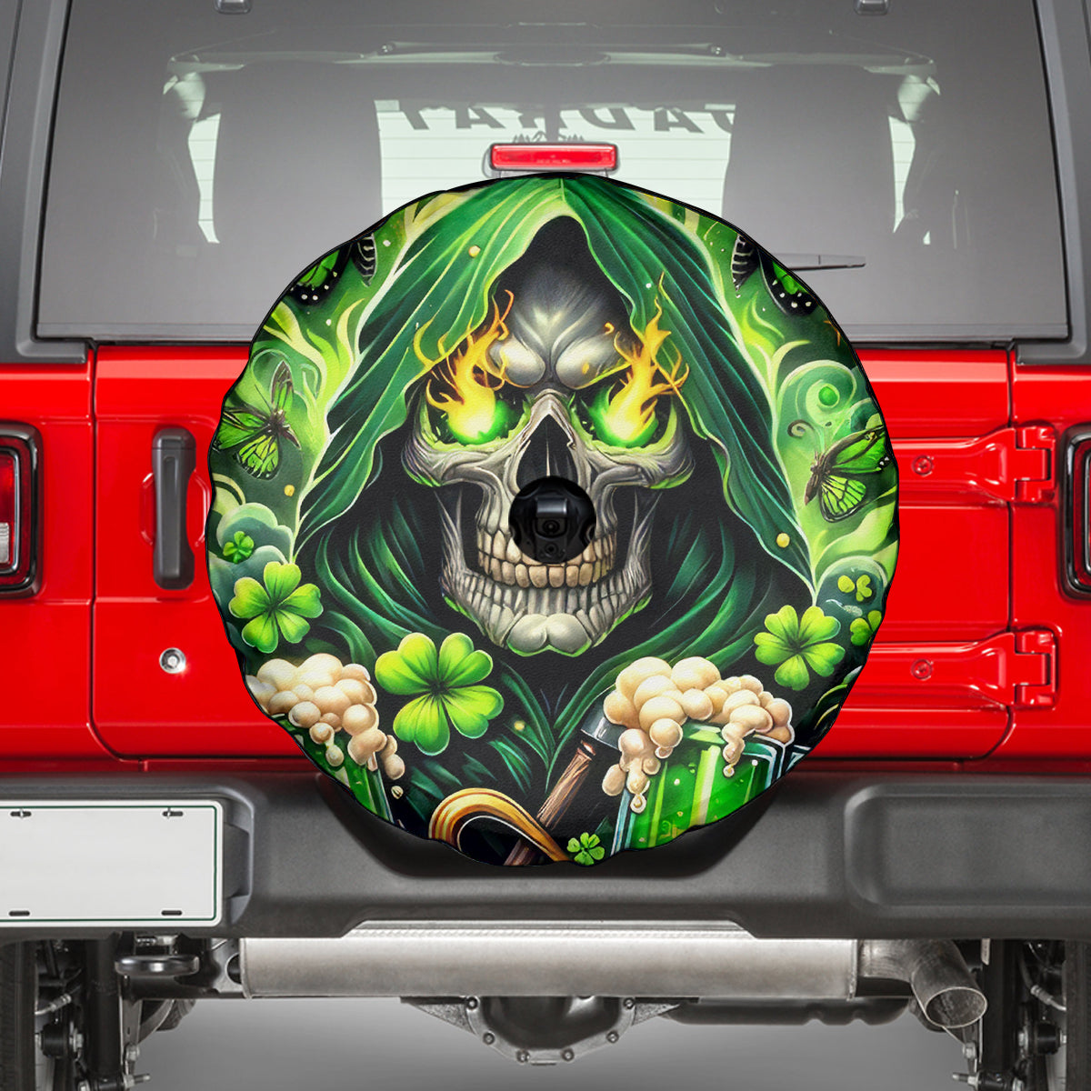 Irish Skull Spare Tire Cover The Devil Whispered To Me I'm Coming For You - Wonder Print Shop