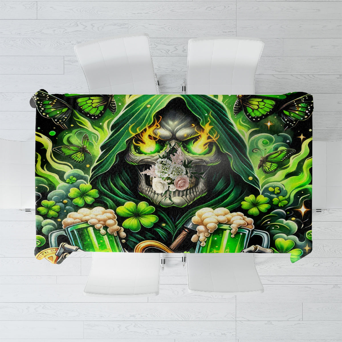 Irish Skull Tablecloth The Devil Whispered To Me I'm Coming For You - Wonder Print Shop