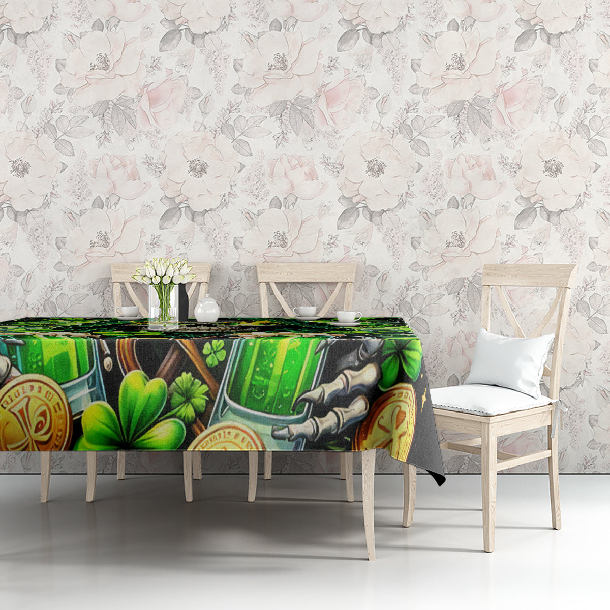 Irish Skull Tablecloth The Devil Whispered To Me I'm Coming For You - Wonder Print Shop