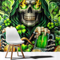 Irish Skull Window Curtain The Devil Whispered To Me I'm Coming For You - Wonder Print Shop