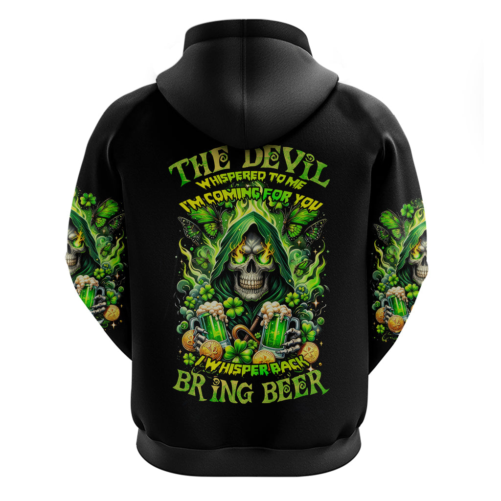 Irish Skull Zip Hoodie The Devil Whispered To Me I'm Coming For You - Wonder Print Shop