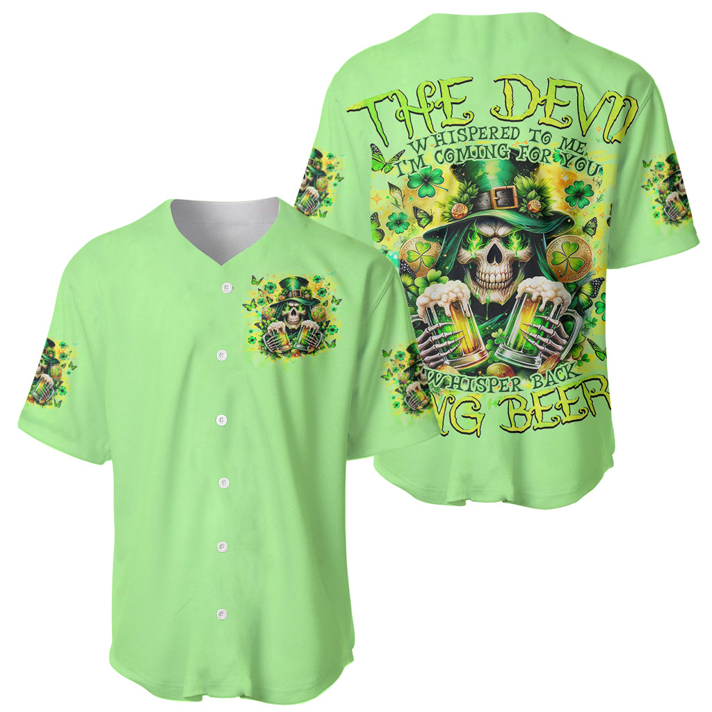 Irish Skull Baseball Jersey The Devil Whispered To Me I'm Coming For You - Wonder Print Shop