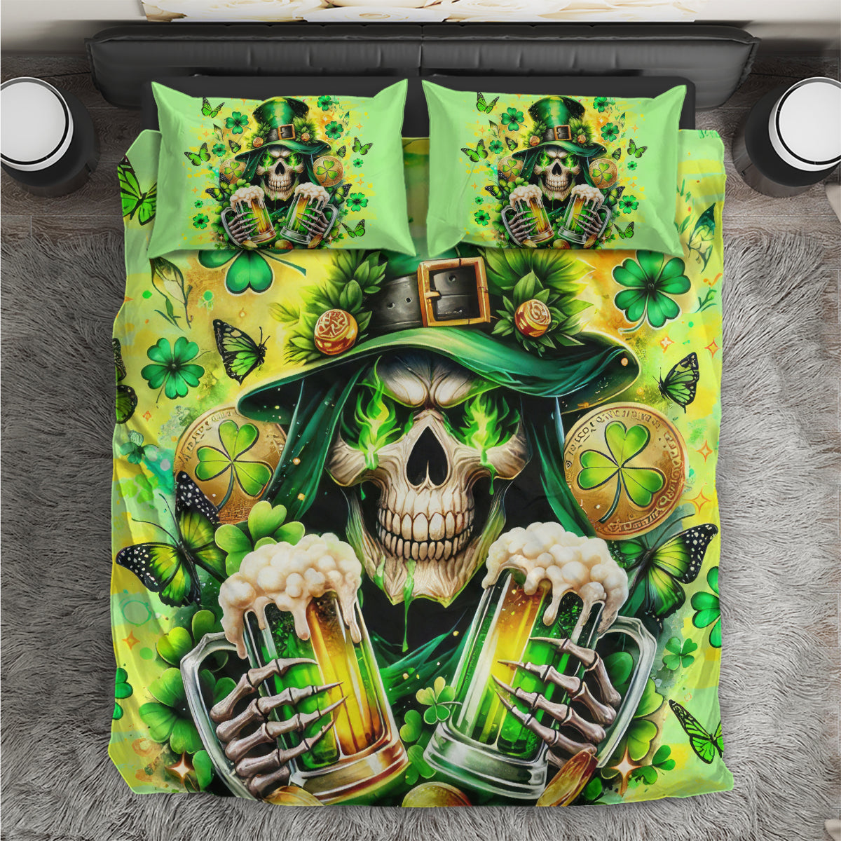 Irish Skull Bedding Set The Devil Whispered To Me I'm Coming For You