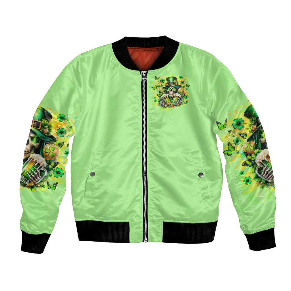 Irish Skull Bomber Jacket The Devil Whispered To Me I'm Coming For You - Wonder Print Shop