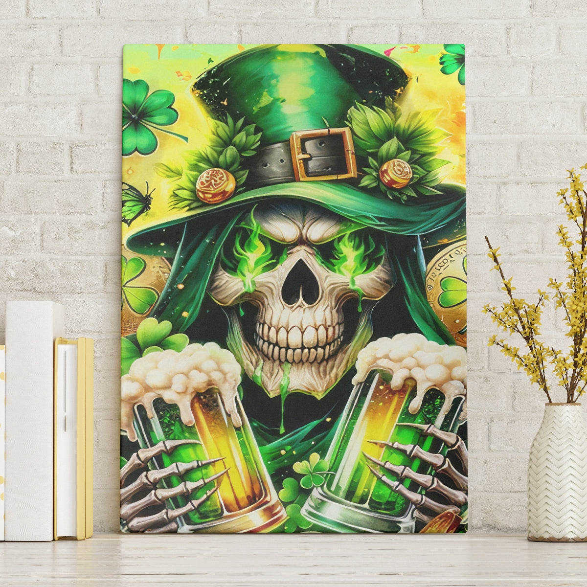 Irish Skull Canvas Wall Art The Devil Whispered To Me I'm Coming For You - Wonder Print Shop