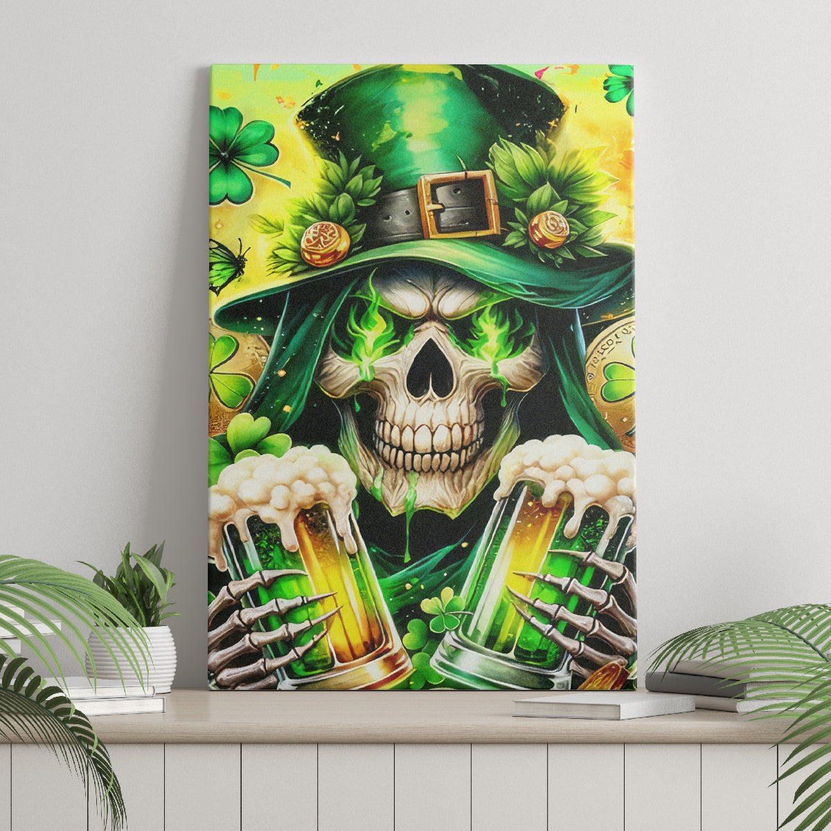 Irish Skull Canvas Wall Art The Devil Whispered To Me I'm Coming For You - Wonder Print Shop