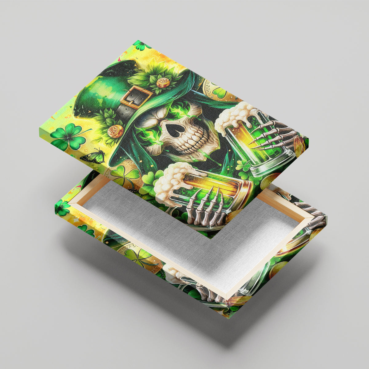 Irish Skull Canvas Wall Art The Devil Whispered To Me I'm Coming For You - Wonder Print Shop
