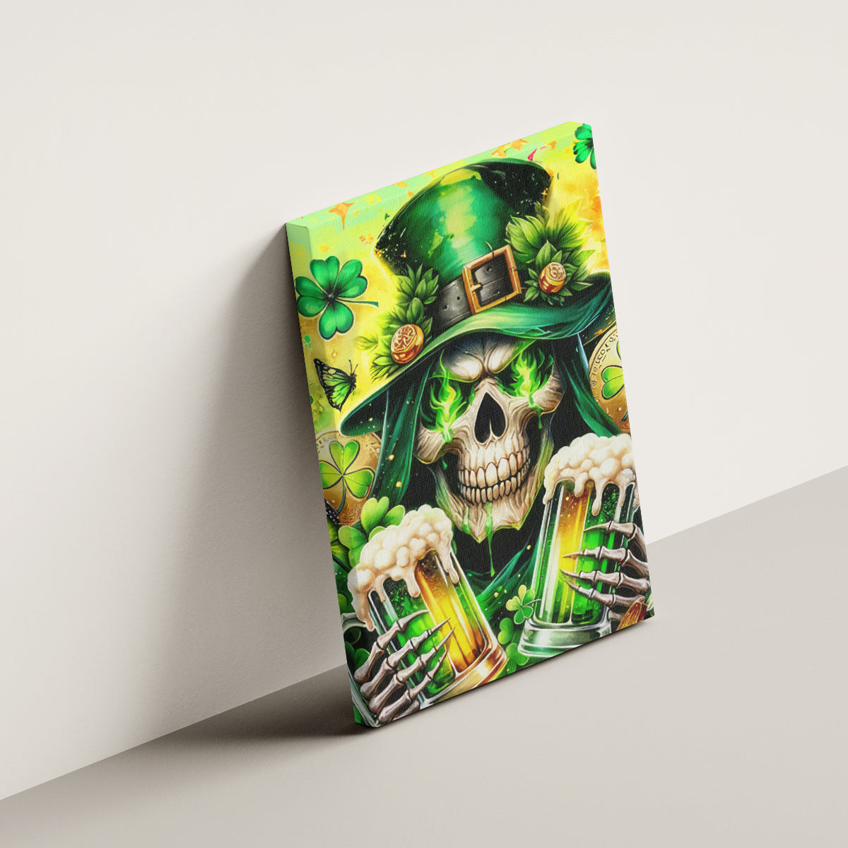 Irish Skull Canvas Wall Art The Devil Whispered To Me I'm Coming For You - Wonder Print Shop