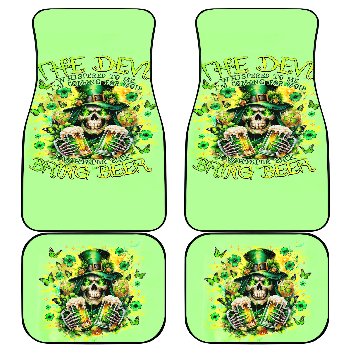 Irish Skull Car Mats The Devil Whispered To Me I'm Coming For You - Wonder Print Shop