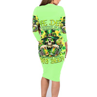 Irish Skull Family Matching Long Sleeve Bodycon Dress and Hawaiian Shirt The Devil Whispered To Me I'm Coming For You - Wonder Print Shop