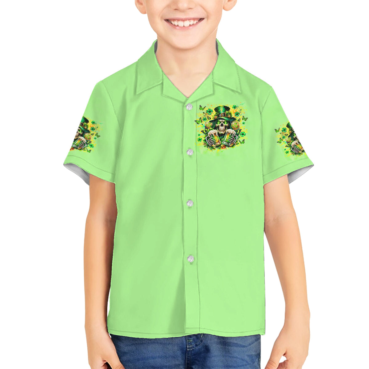 Irish Skull Family Matching Long Sleeve Bodycon Dress and Hawaiian Shirt The Devil Whispered To Me I'm Coming For You - Wonder Print Shop