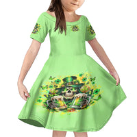 Irish Skull Family Matching Short Sleeve Bodycon Dress and Hawaiian Shirt The Devil Whispered To Me I'm Coming For You - Wonder Print Shop