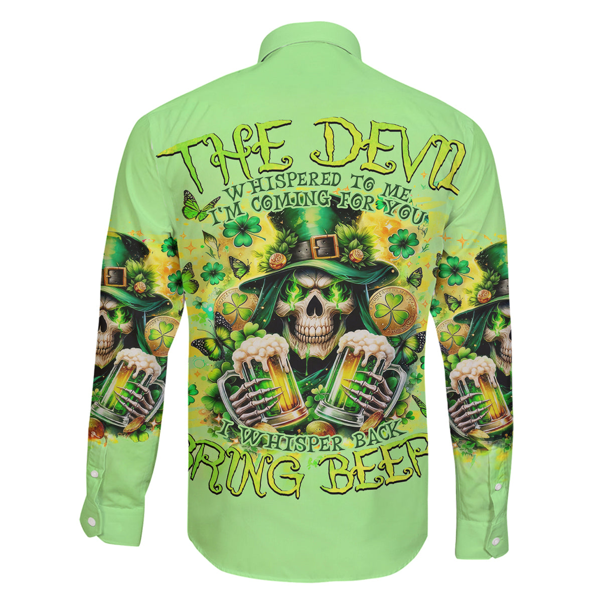 Irish Skull Family Matching Tank Maxi Dress and Hawaiian Shirt The Devil Whispered To Me I'm Coming For You - Wonder Print Shop