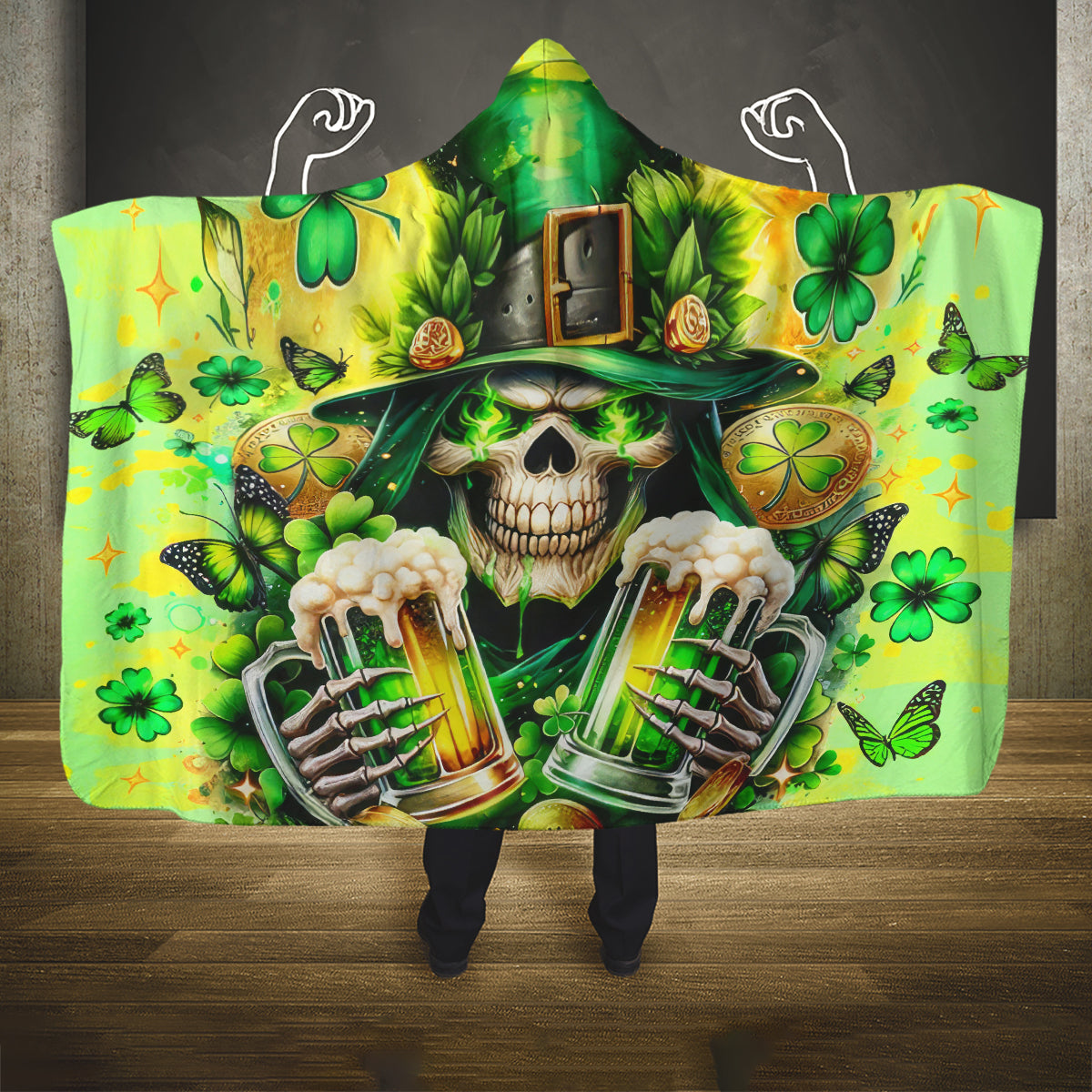 Irish Skull Hooded Blanket The Devil Whispered To Me I'm Coming For You