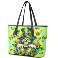 Irish Skull Leather Tote Bag The Devil Whispered To Me I'm Coming For You - Wonder Print Shop