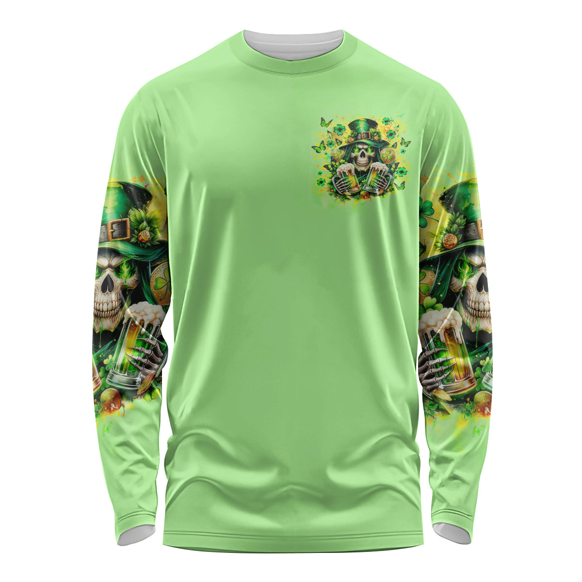 Irish Skull Long Sleeve Shirt The Devil Whispered To Me I'm Coming For You - Wonder Print Shop