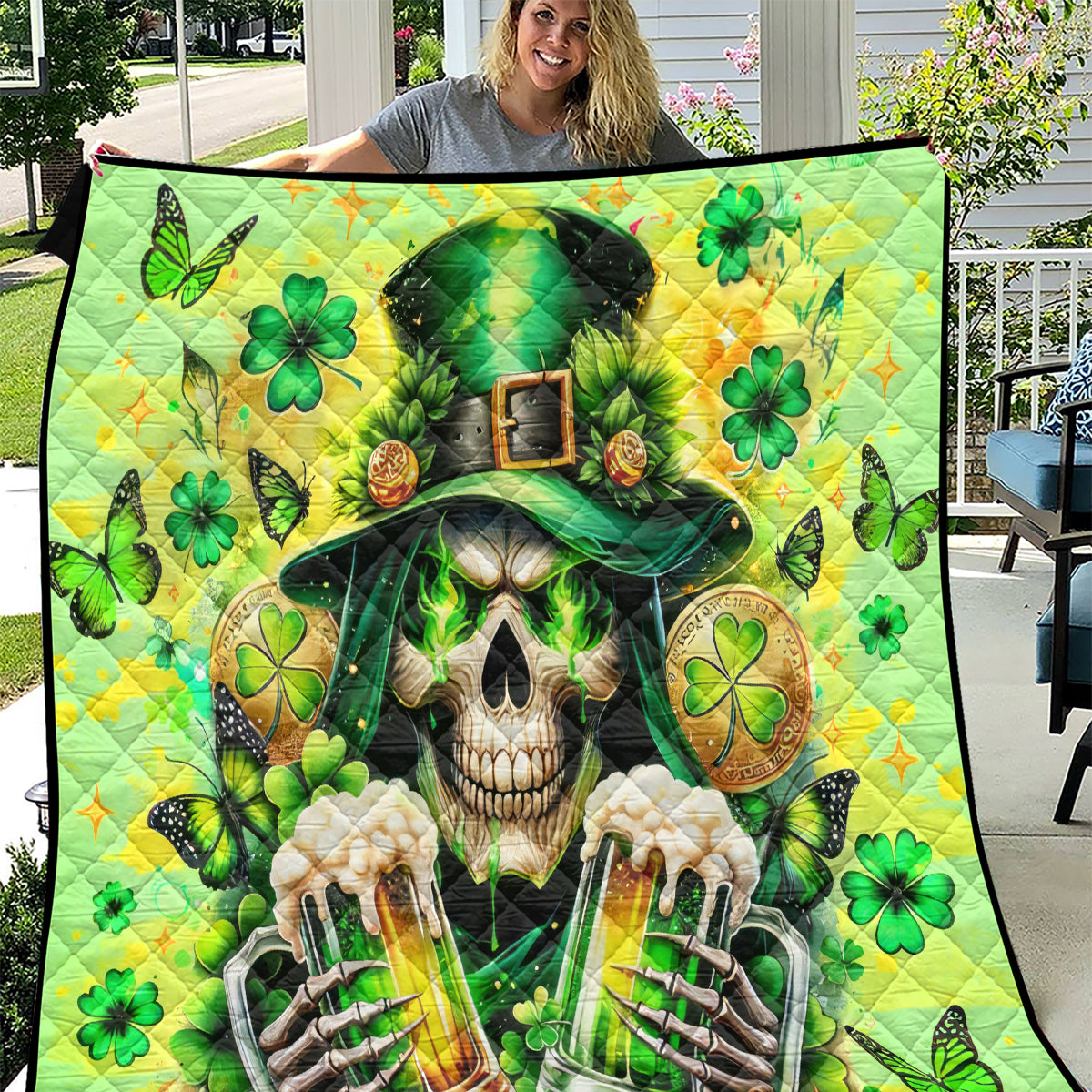 Irish Skull Quilt The Devil Whispered To Me I'm Coming For You - Wonder Print Shop