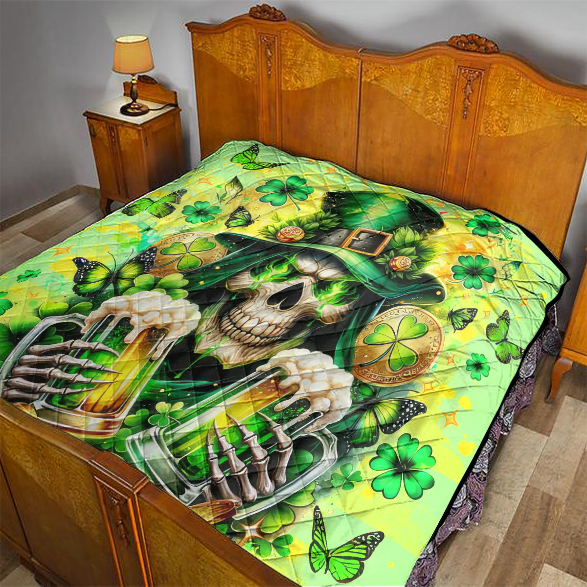Irish Skull Quilt The Devil Whispered To Me I'm Coming For You - Wonder Print Shop