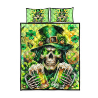 Irish Skull Quilt Bed Set The Devil Whispered To Me I'm Coming For You - Wonder Print Shop