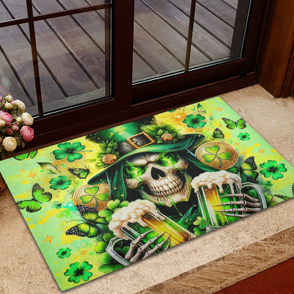 Irish Skull Rubber Doormat The Devil Whispered To Me I'm Coming For You - Wonder Print Shop