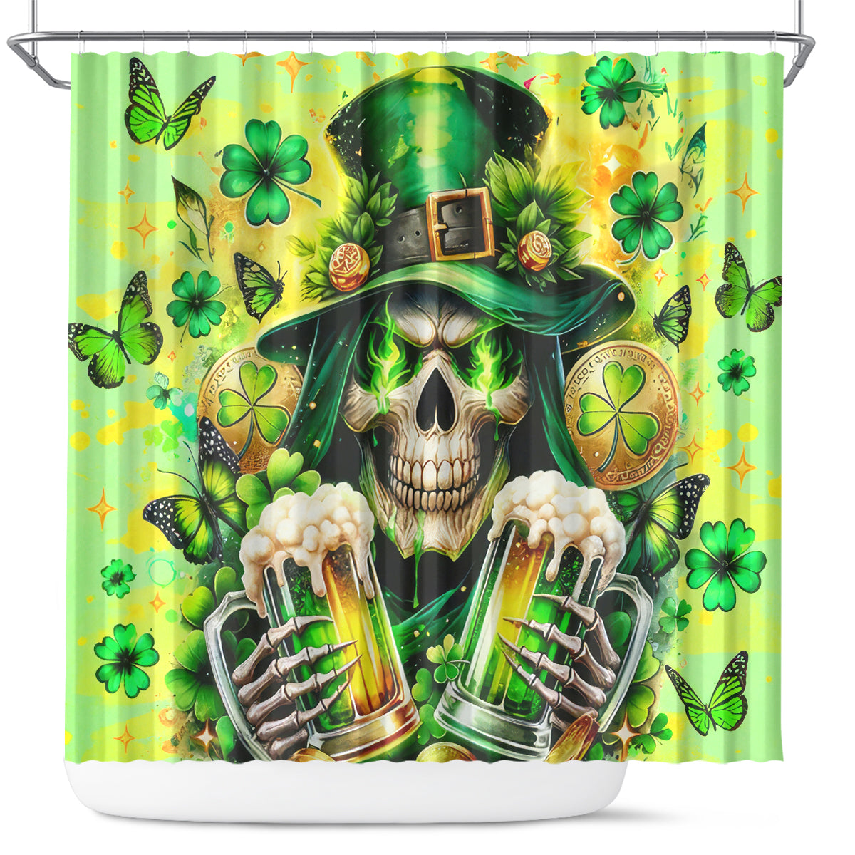 Irish Skull Shower Curtain The Devil Whispered To Me I'm Coming For You