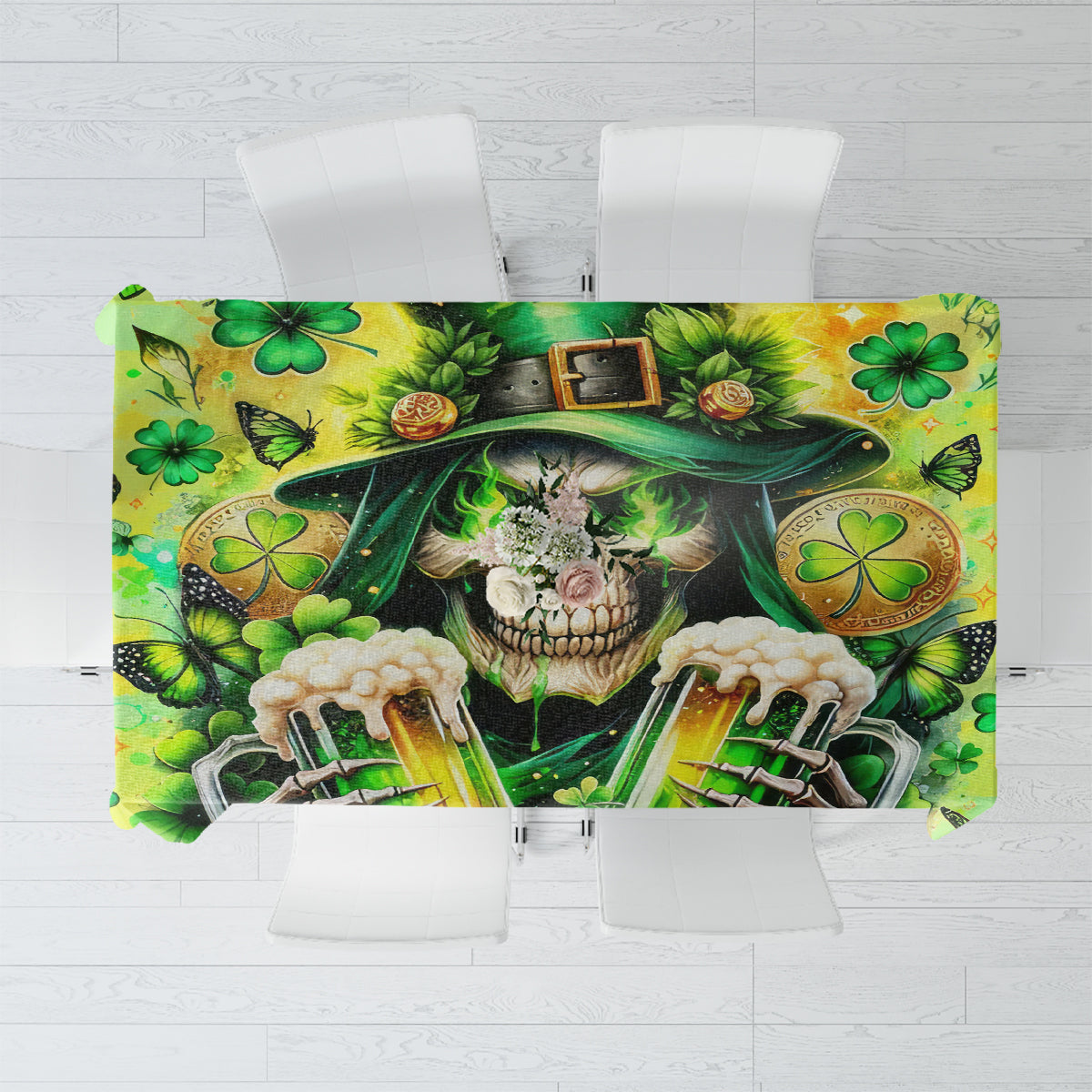 Irish Skull Tablecloth The Devil Whispered To Me I'm Coming For You - Wonder Print Shop
