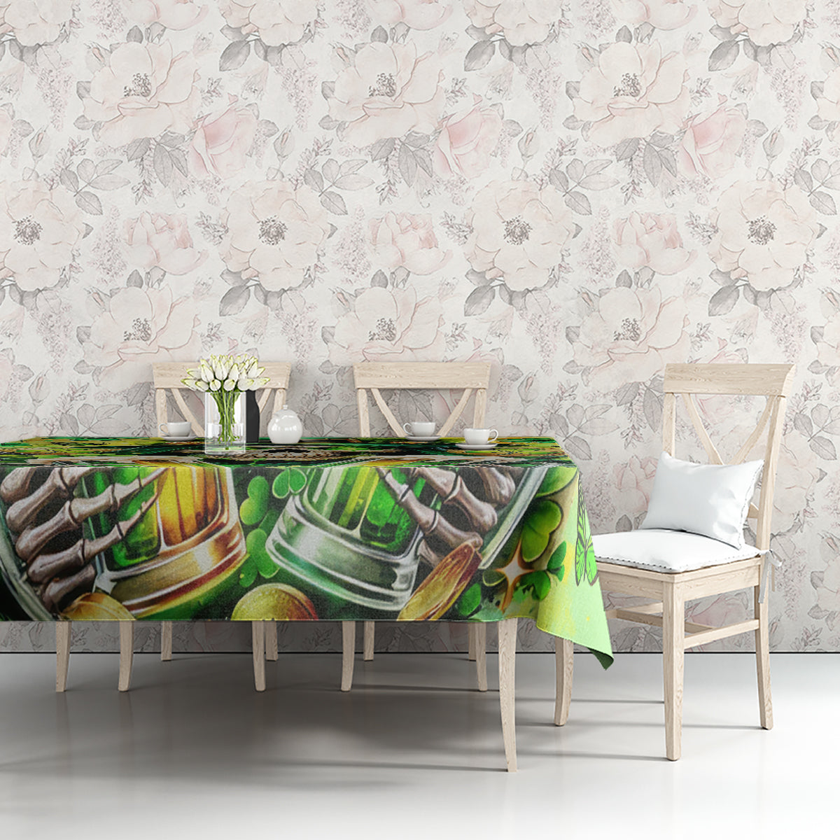 Irish Skull Tablecloth The Devil Whispered To Me I'm Coming For You - Wonder Print Shop