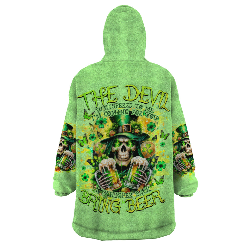 Irish Skull Wearable Blanket Hoodie The Devil Whispered To Me I'm Coming For You - Wonder Print Shop