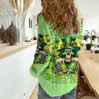 Irish Skull Women Casual Shirt The Devil Whispered To Me I'm Coming For You - Wonder Print Shop