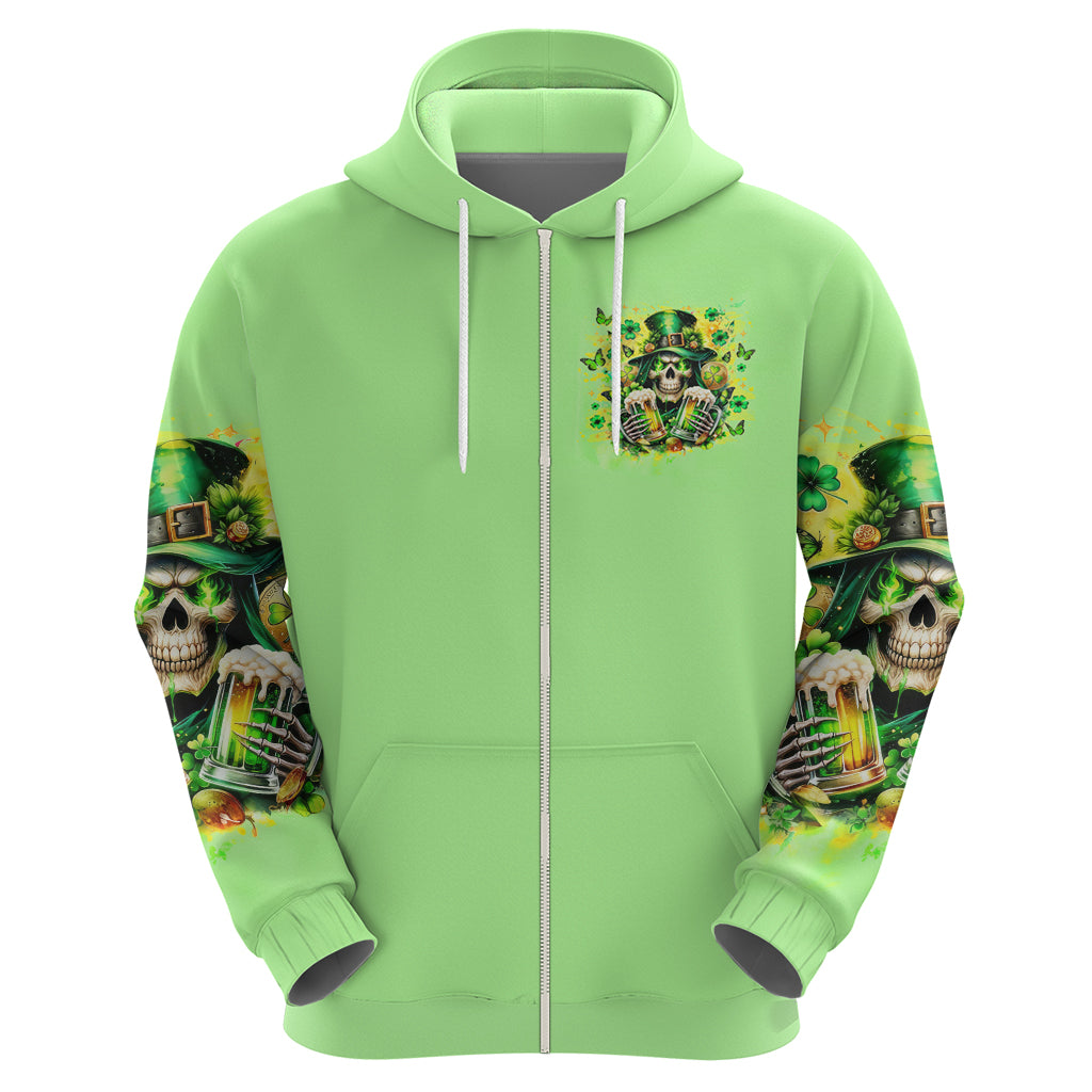 Irish Skull Zip Hoodie The Devil Whispered To Me I'm Coming For You - Wonder Print Shop