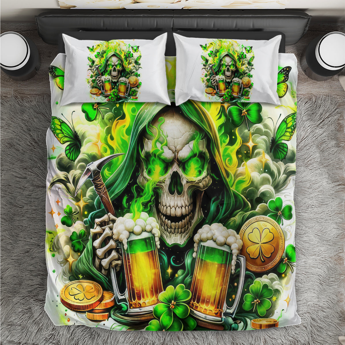 Irish Skull Bedding Set I Whisper Back Bring Beer