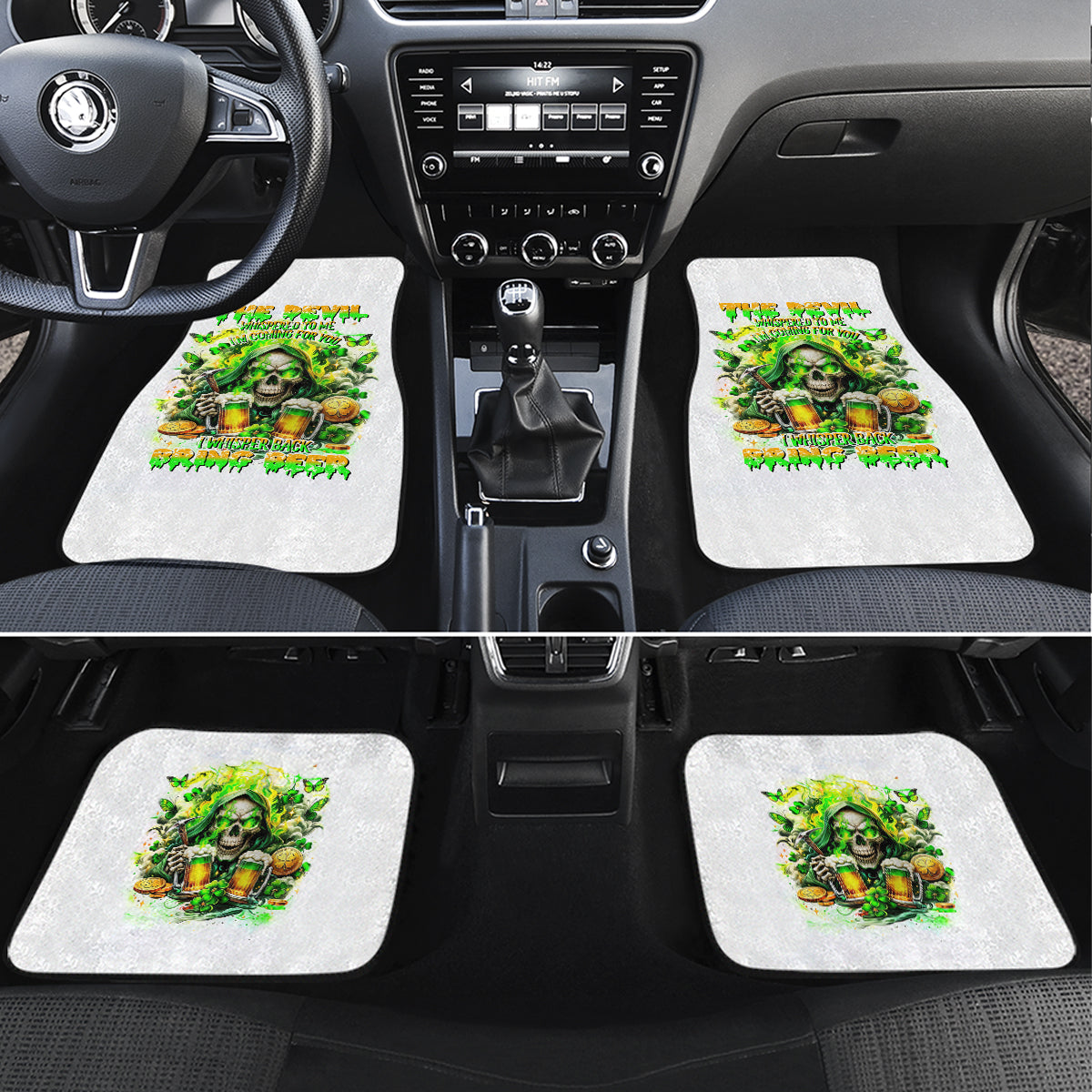 Irish Skull Car Mats I Whisper Back Bring Beer - Wonder Print Shop