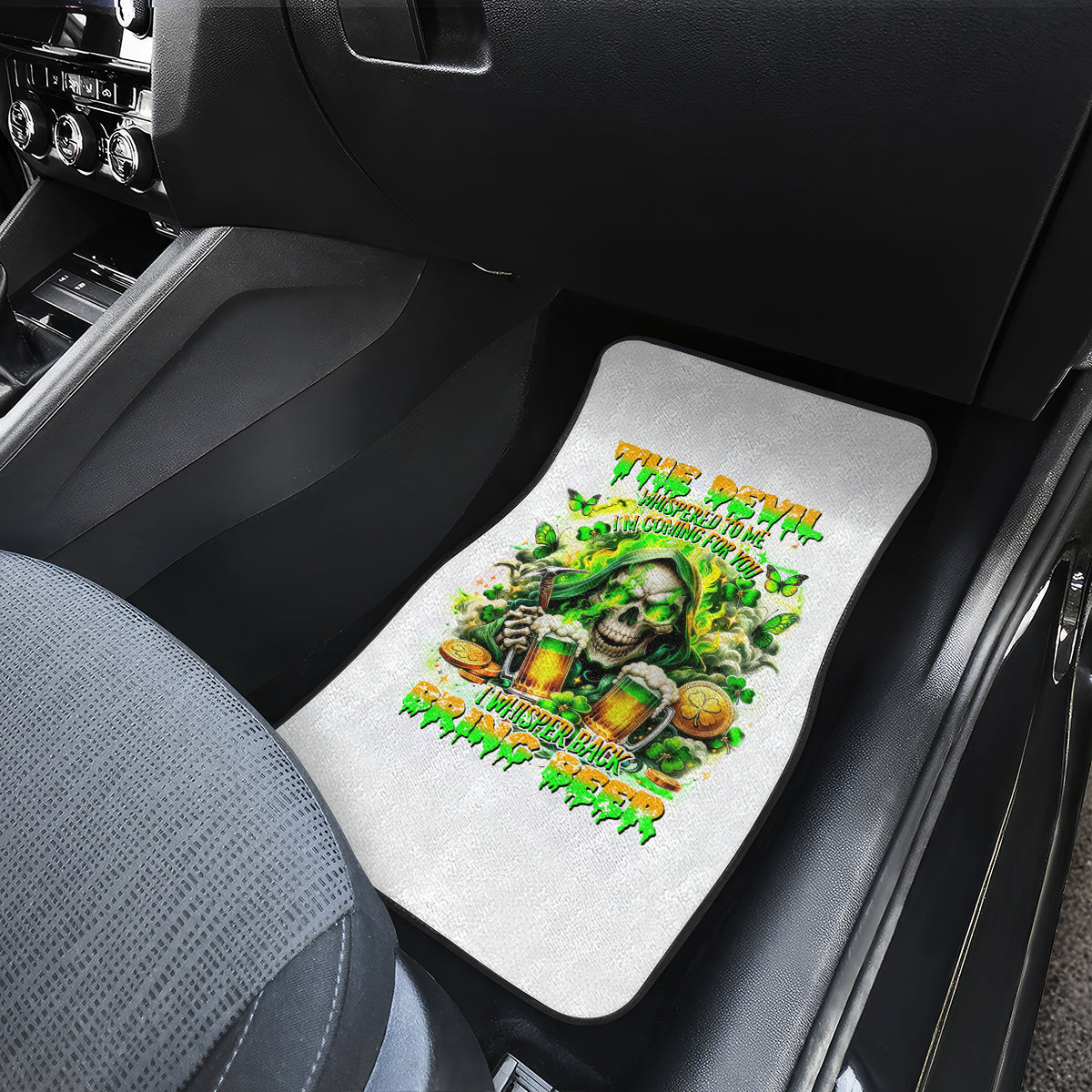 Irish Skull Car Mats I Whisper Back Bring Beer - Wonder Print Shop